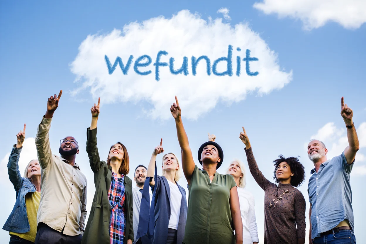 People pointing at WeFundIt cloud